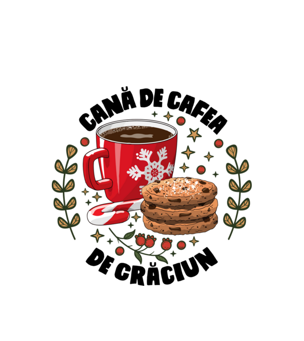 Cană de cafea de Crăciun model alb pe tricou
