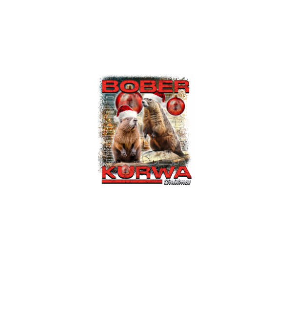 Bober kurwa christmas universe model negru pe tricou
