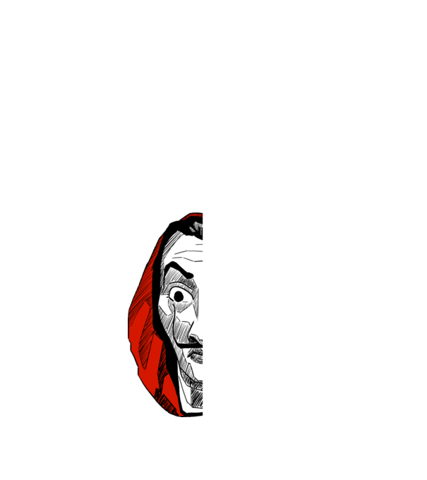 classic logo money heist model negru pe tricou