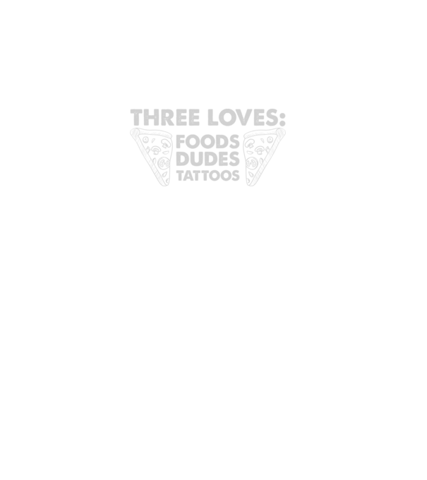Three loves model negru pe tricou