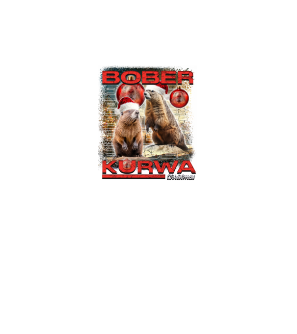 Bober kurwa christmas universe model negru pe tricou
