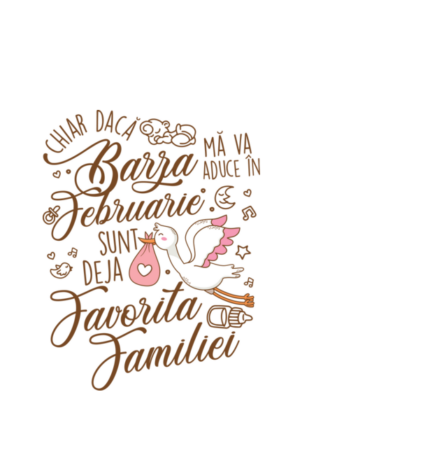 Favorita familiei FEBRUARIE model alb pe tricou