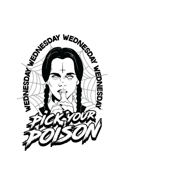 WEDNESDAY Pick your poison model negru pe tricou
