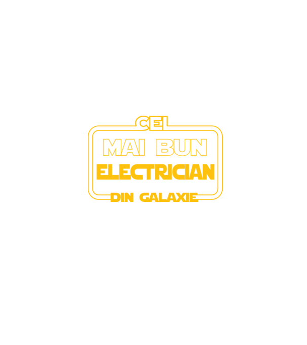 Cel mai bun electrician din galaxie model negru pe tricou