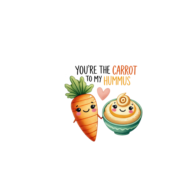 Carrot to my Hummus model alb pe tricou