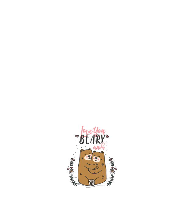 LoveU BEARY much model alb pe tricou