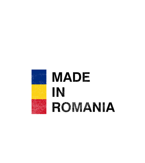 made in romania model negru pe tricou