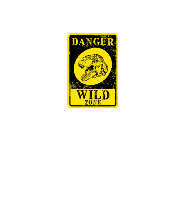 Danger wild zone model negru pe tricou