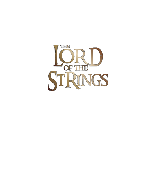 Lord of the Strings model negru pe tricou