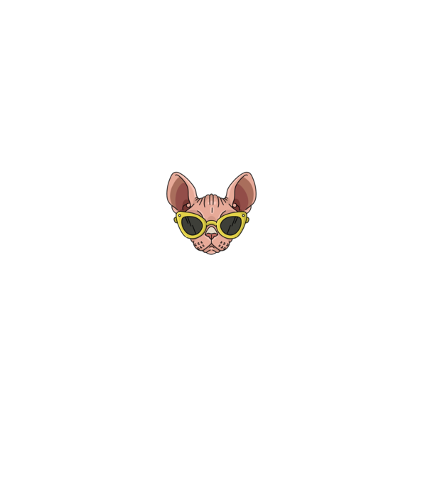cool cats have no hair model negru pe tricou