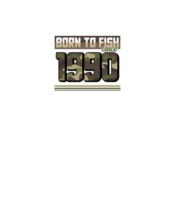 Born to fish since 1990 model negru pe tricou