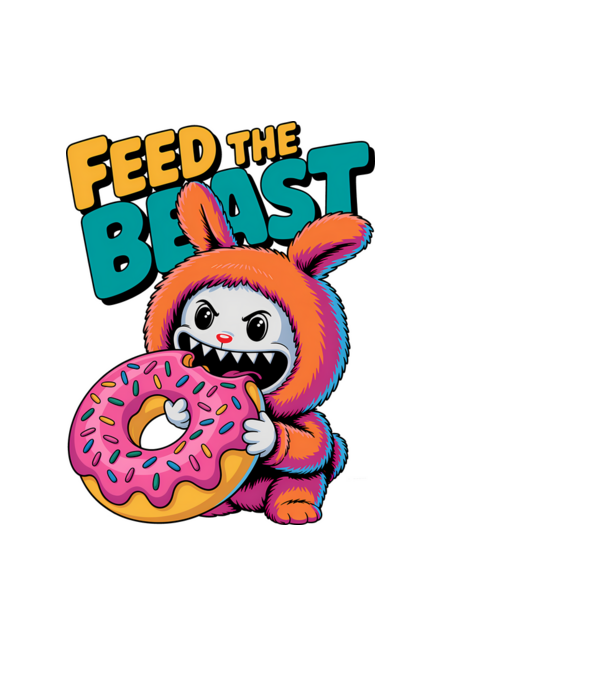 Feed the beast model albastru deschis pe tricou