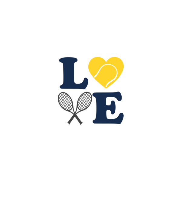 LOVE Tennis model alb pe tricou