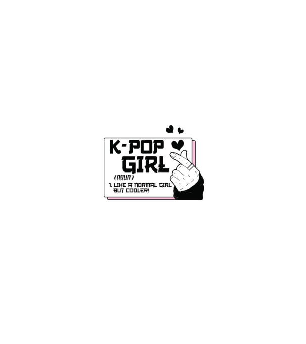 K-POP FANGIRL model alb/roșu pe tricou