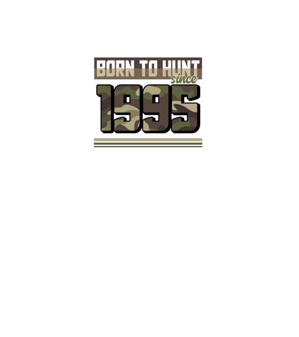 Born to hunt since 1995 model negru pe tricou