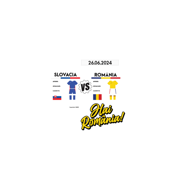 SLO-ROU euro 2024 calendar model negru pe tricou