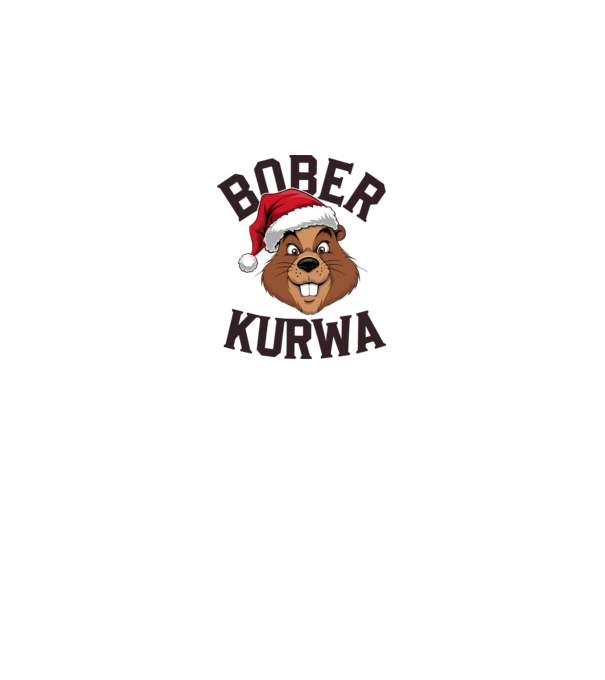 Bober kurwa xmas model alb pe tricou