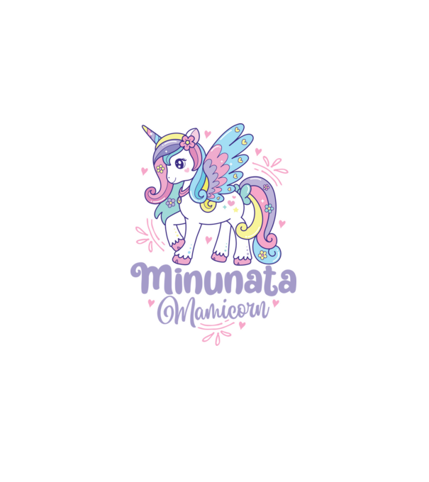 Minunata Mamicorn model alb pe tricou