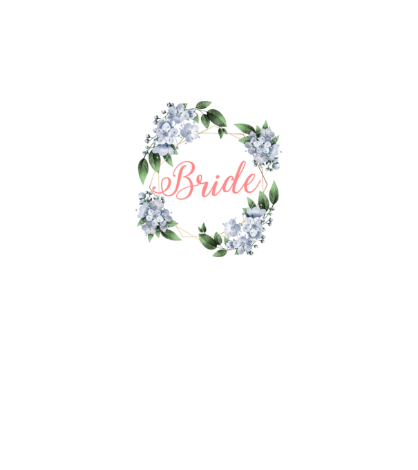 BRIDE blue floral model alb pe tricou