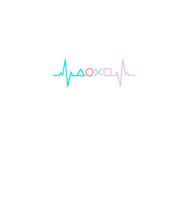 Playstation Symbols EKG model negru pe tricou