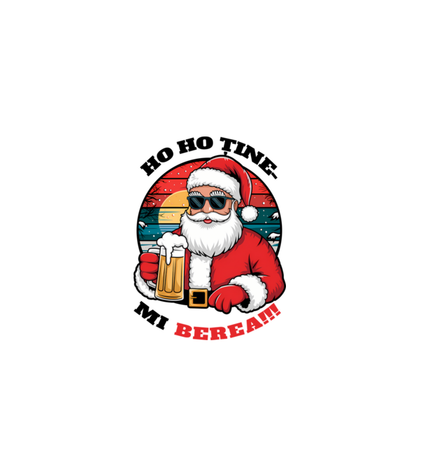 Ho ho ține mi berea! alb model alb pe tricou