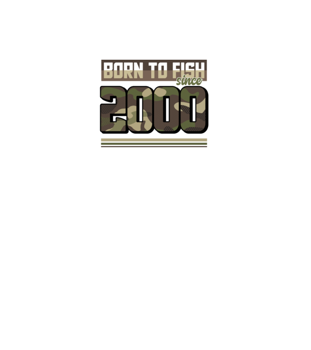 Born to fish since 2000 model negru pe tricou