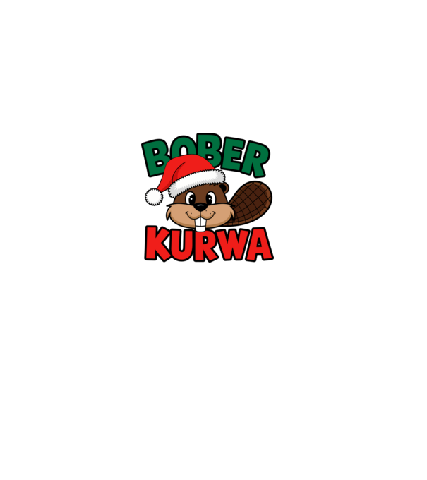 Bober kurwa xmas model alb pe tricou