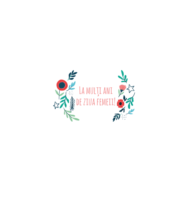 La mulți ani de ziua femeii model alb pe tricou