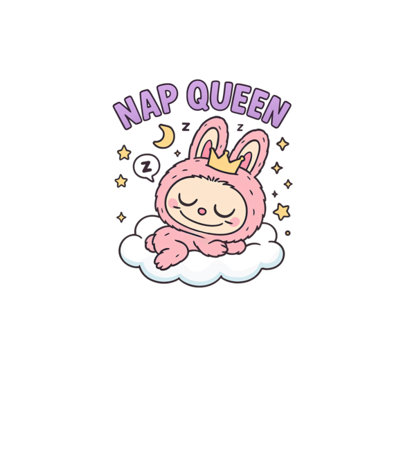 Nap Queen model alb pe tricou
