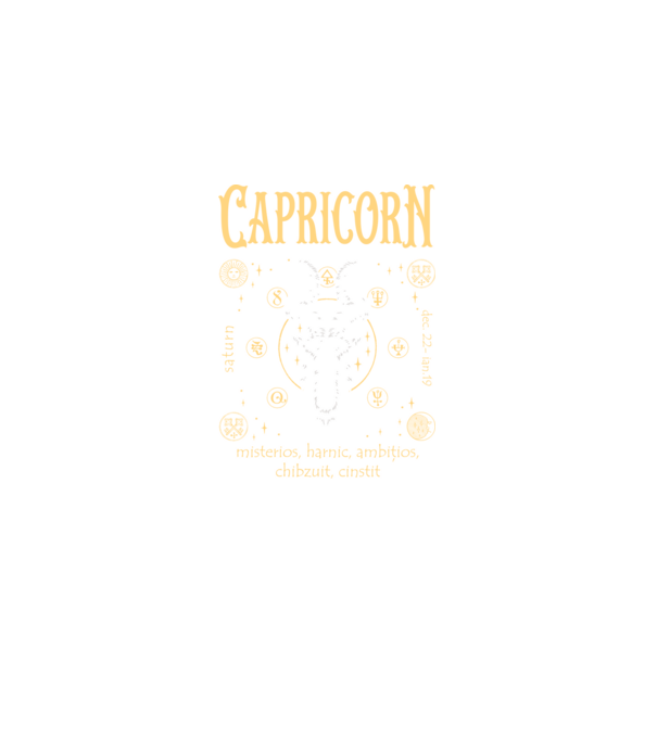 Zodiac bărbat CAPRICORN golden model negru pe tricou