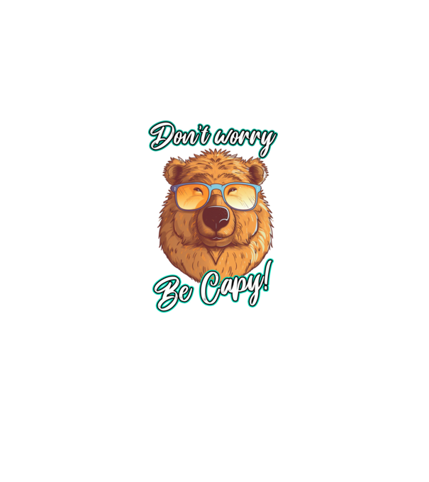 Don't worry be Capy model negru pe tricou