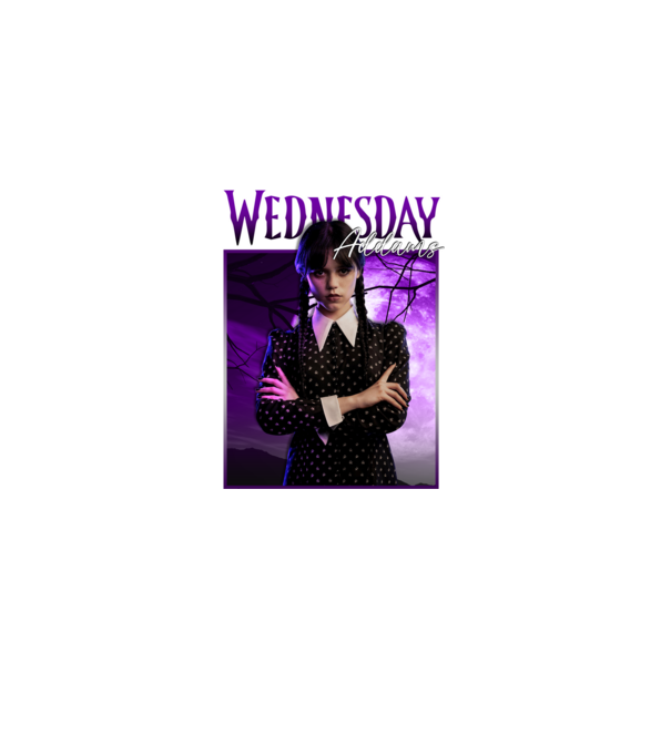 Wednesday Addams model negru pe tricou