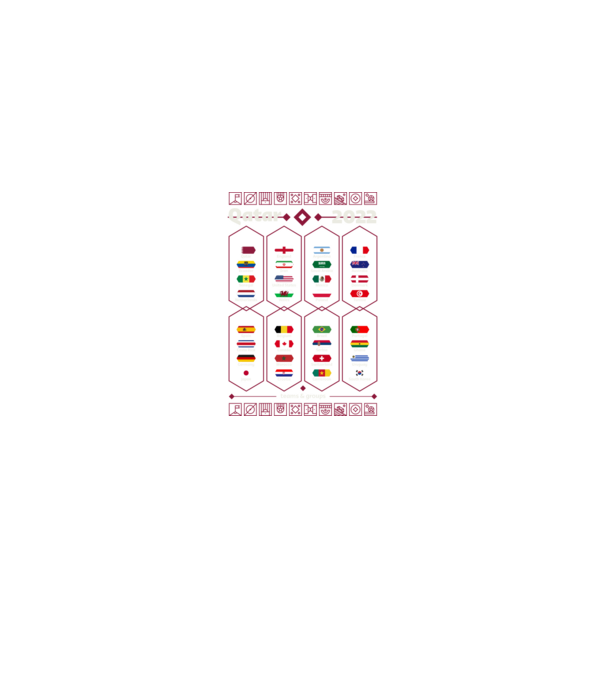 Qatar 2022 teams - groups model negru pe tricou