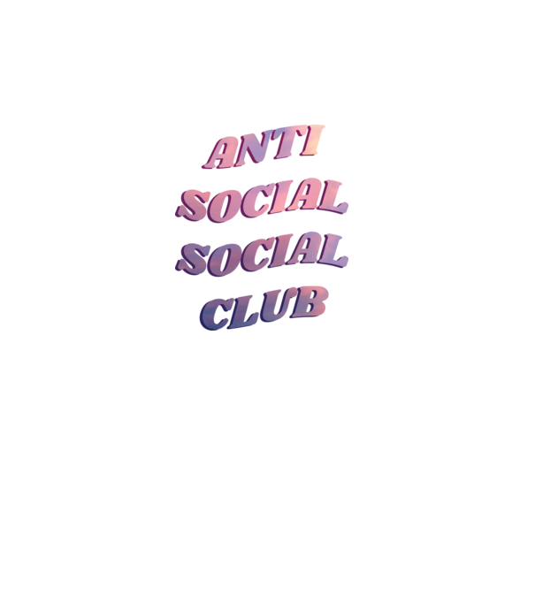 Anti social social club pink model negru pe tricou