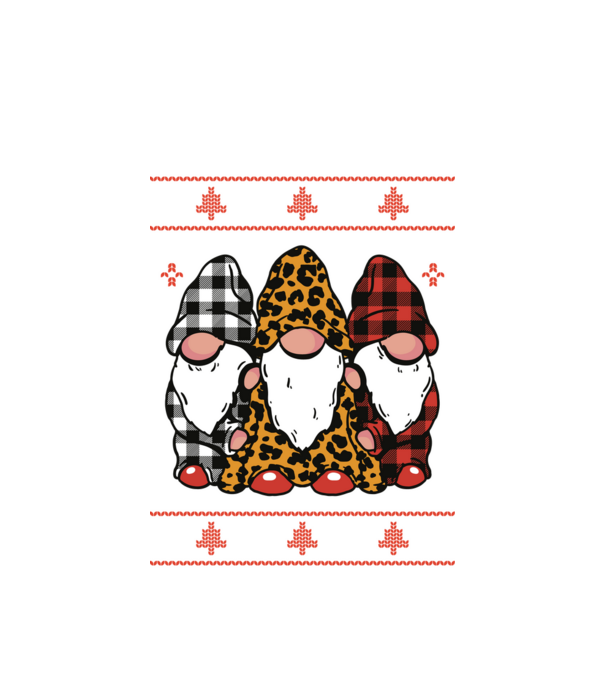 Ugly sweater gnomes model alb pe tricou