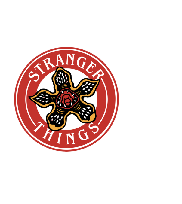 stranger things logo bucks model roșu pe tricou