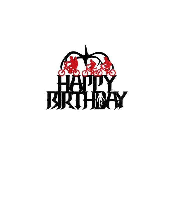 happy birthday stranger things model alb pe tricou