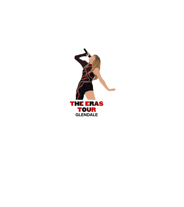 Taylor Swift The Eras Tour Glendale model alb pe tricou
