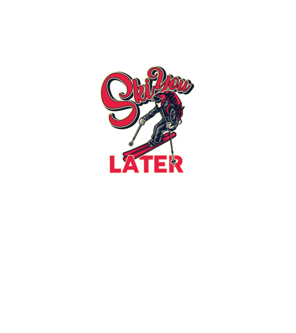 Ski you later model negru pe tricou
