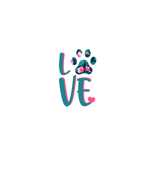 LOVE CÂINI model alb pe tricou