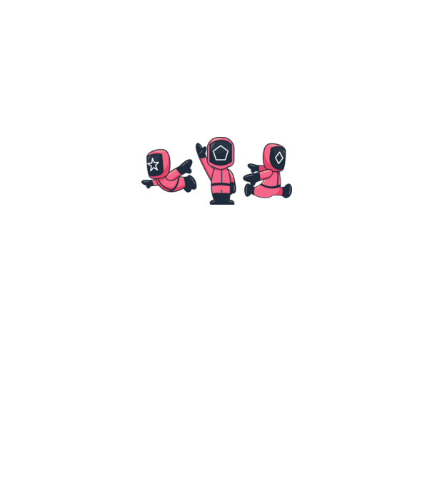 cute squid game toys model alb pe tricou