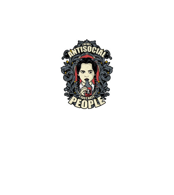 WEDNESDAY - Just hate people model negru pe tricou