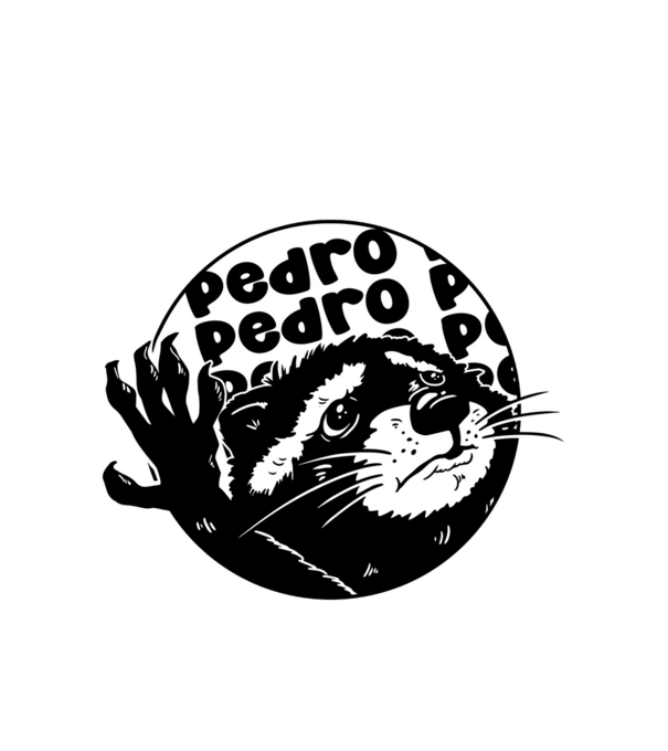 Pedro circle model alb pe tricou
