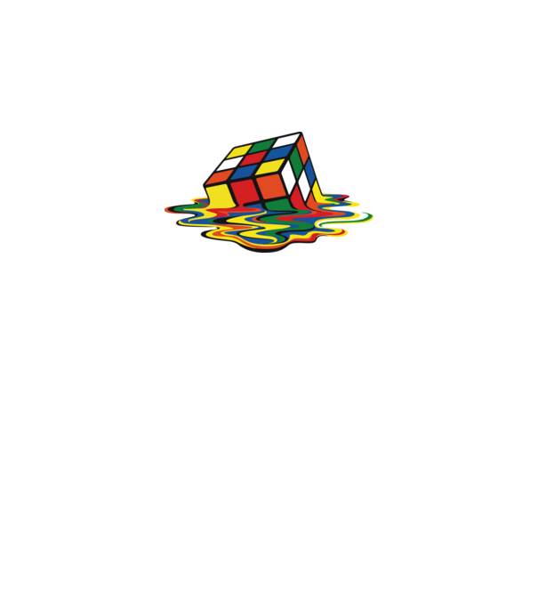 Melting Rubik model negru pe tricou