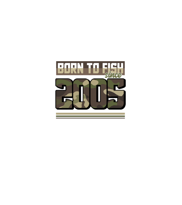 Born to fish since 2005 model negru pe tricou