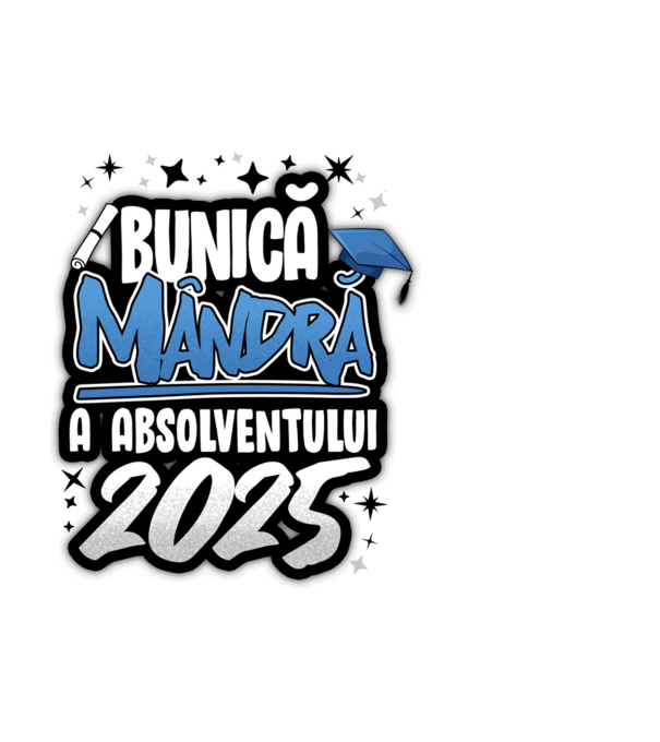 Bunică MÂNDRĂ a absolventului model alb pe tricou