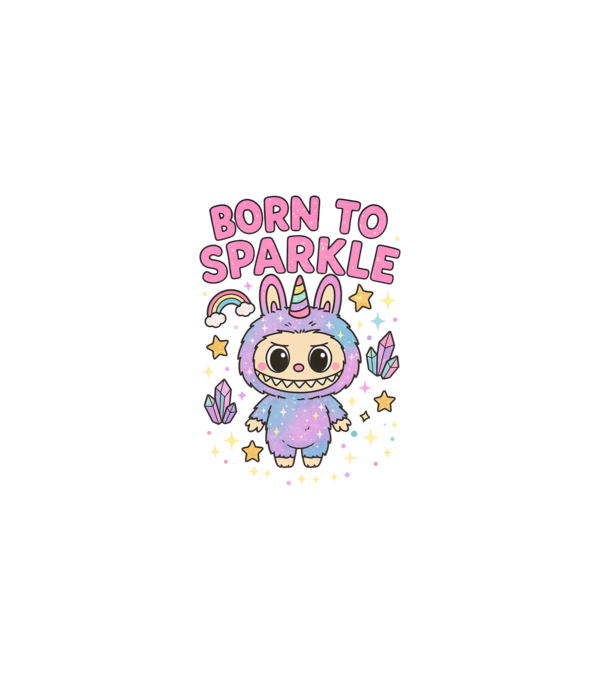 Born to sparkle model negru pe tricou