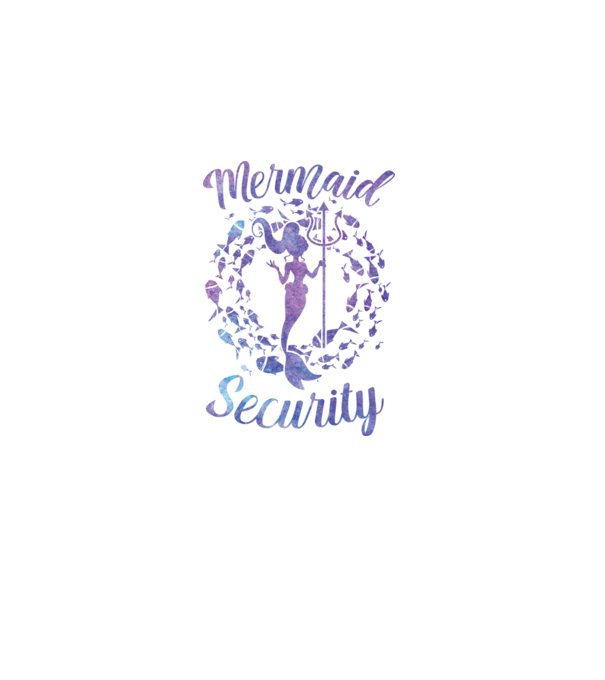 Mermaid Security girls aquarell model negru pe tricou