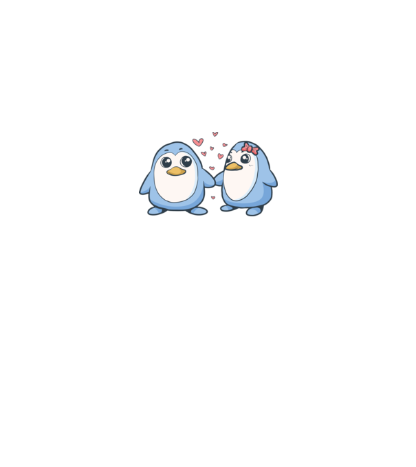 PINGUIN ÎNDRĂGOSTIT 2 model alb pe tricou