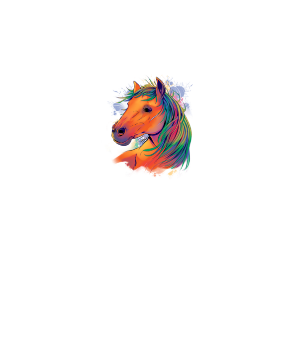 Colorful Horse model alb pe tricou